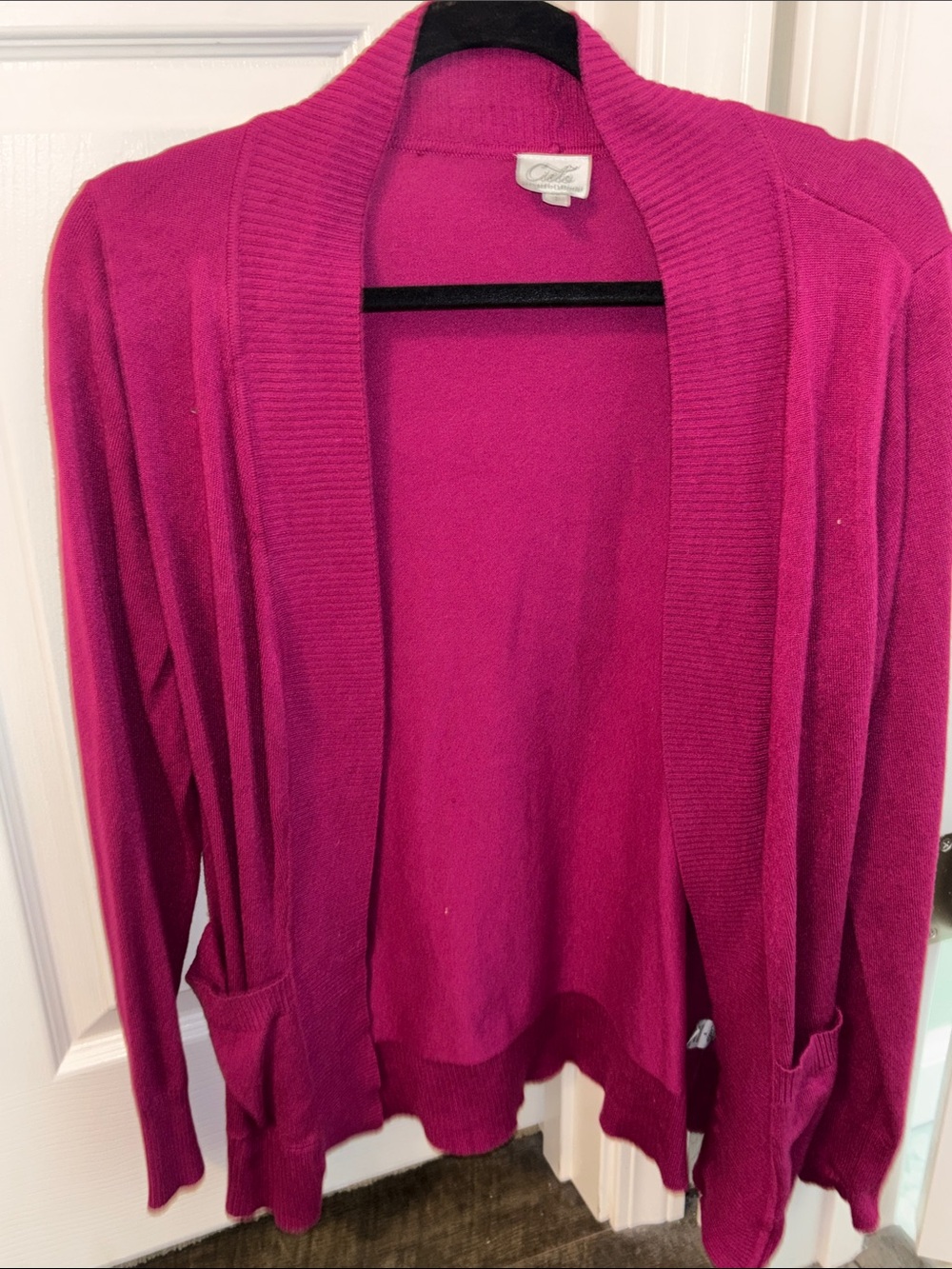 Cielo Open-Front Women's Fuchsia Cardigan Sweater